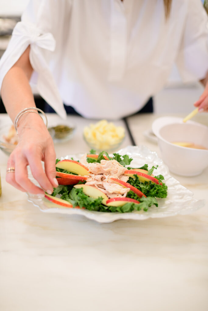 Kale Chicken Salad with Apples and Cheddar #healthyrecipe #saladrecipe #foodblogger #chef #foodrecipe #healthymeals