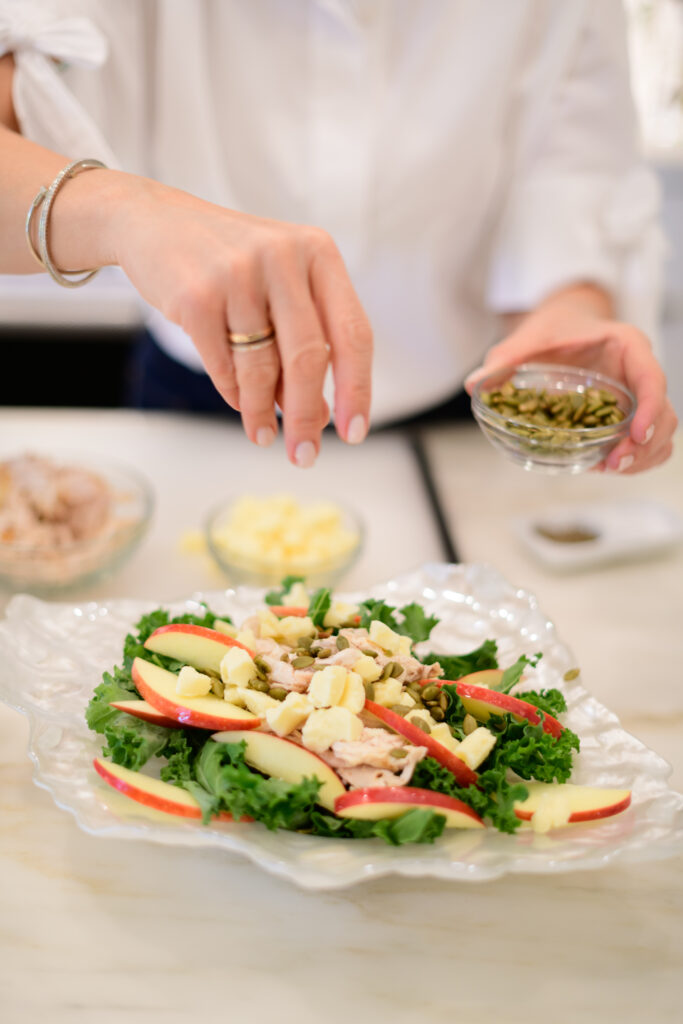 Kale Chicken Salad with Apples and Cheddar #healthyrecipe #saladrecipe #foodblogger #chef #foodrecipe #healthymeals