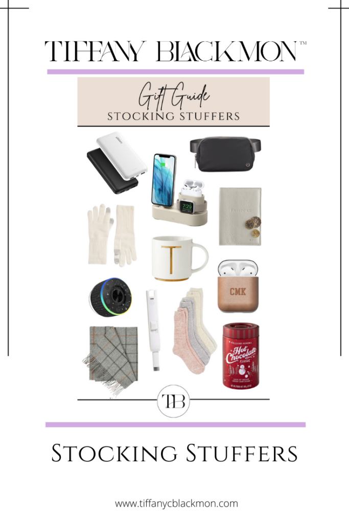 Stocking Stuffer Gift Guide #giftguide #giftsforher #giftsforhim #holidaygifts #barefootdreams #lululemon #gloves #portablecharger