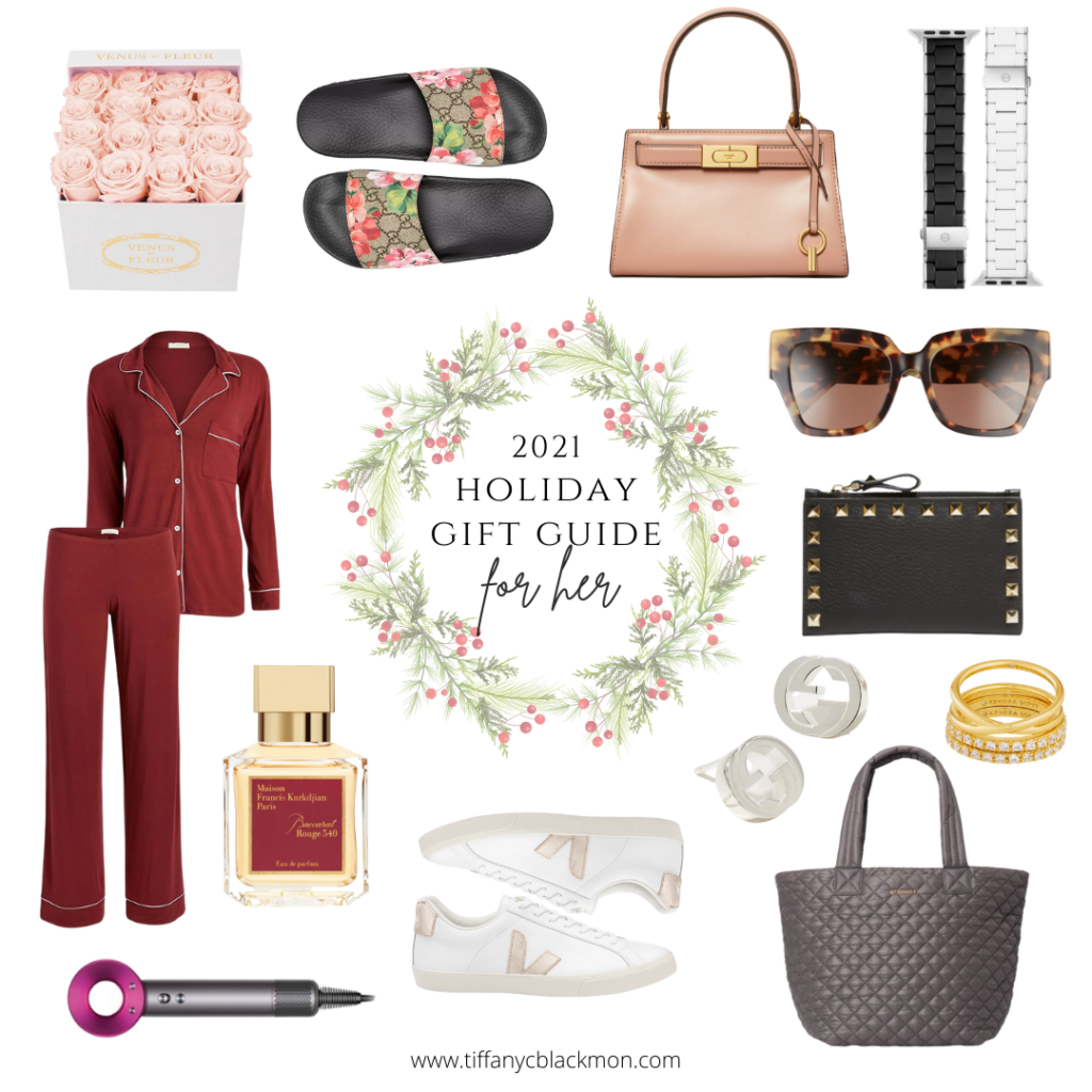 holiday gift guide for women - collage of gift items for women