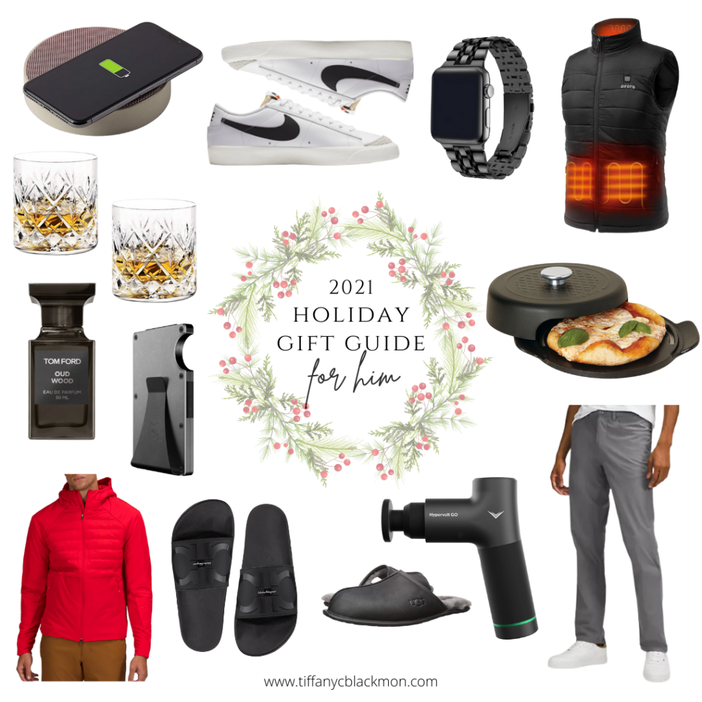 collage of gift items for men