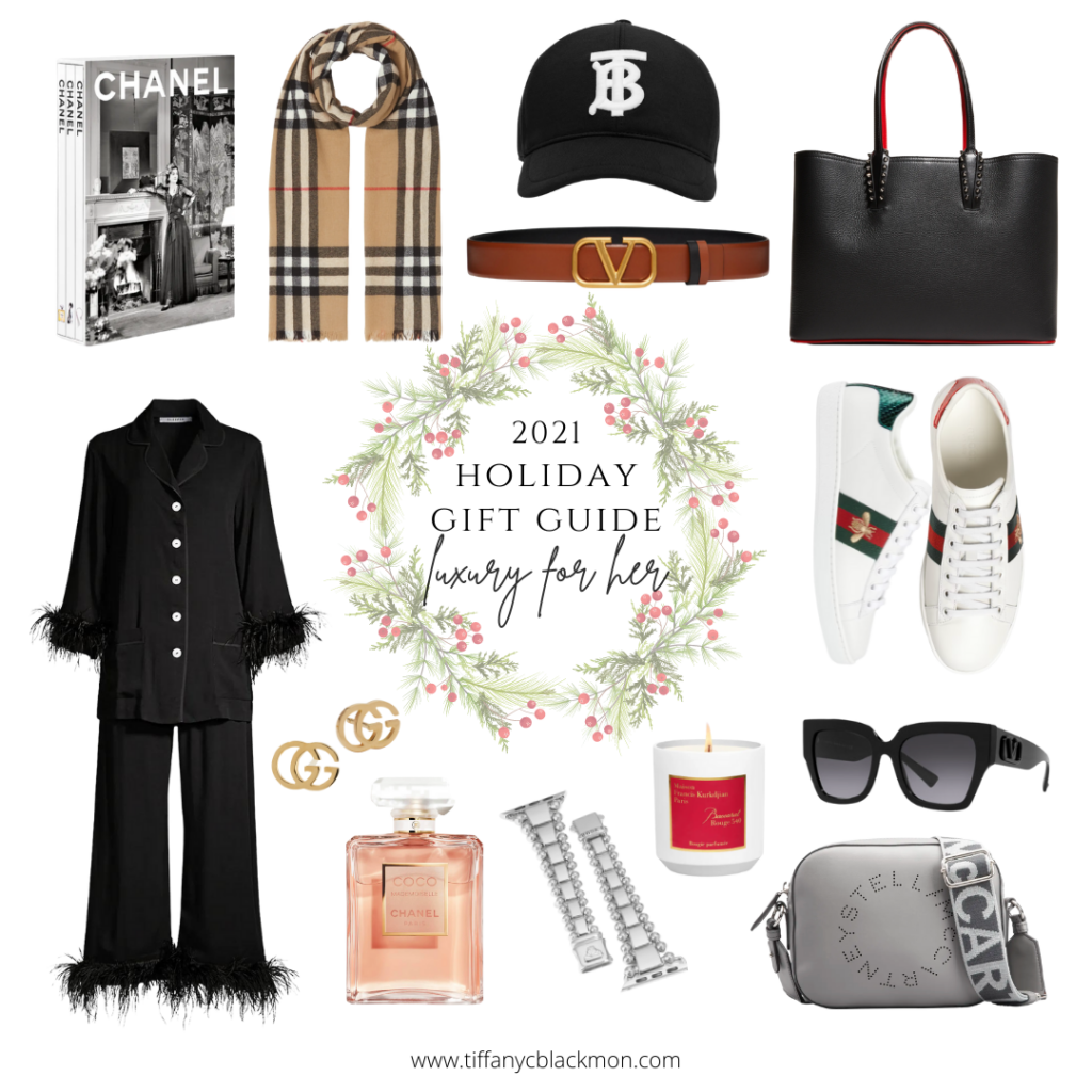 luxury gift guide - collage of luxury items for women