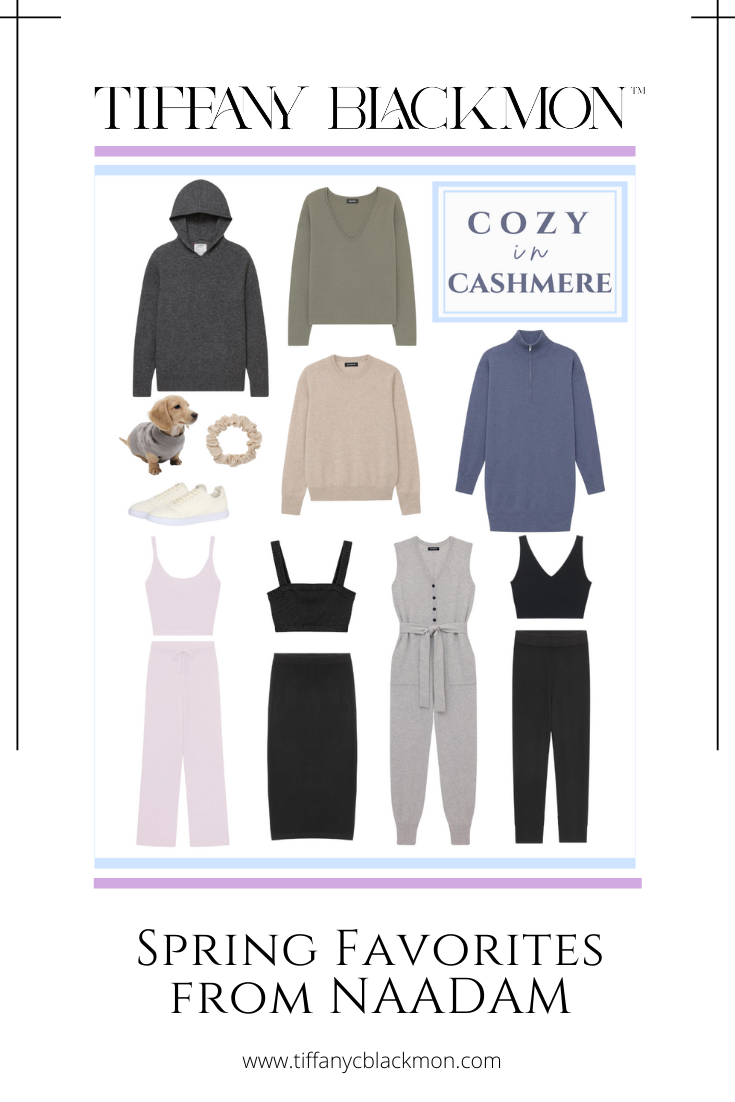 Cozy in NAADAM Cashmere #springstyle #cashmere #NAADAM #dallas #spring #matchingset #dogclothes