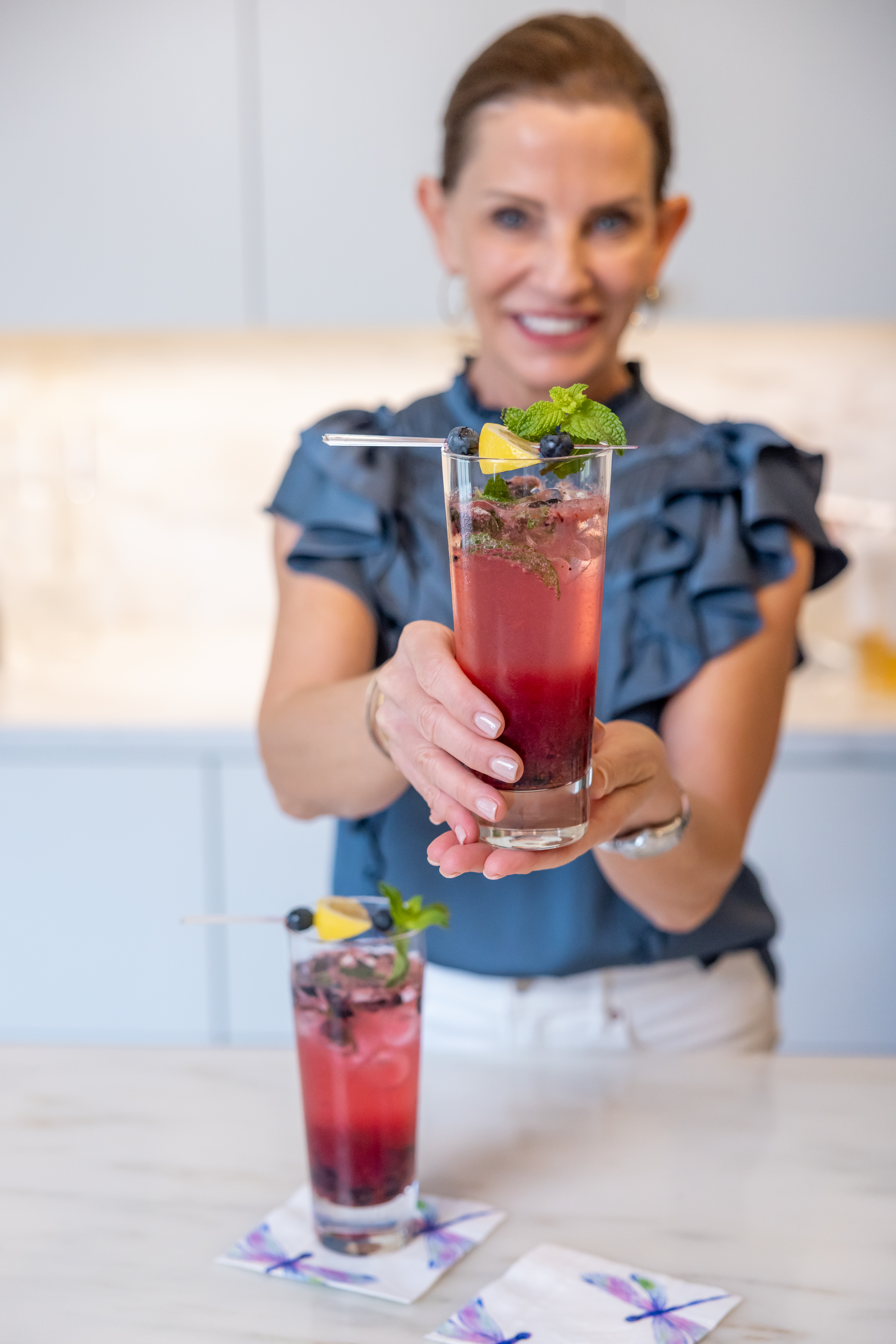 Blueberry Smash, Summer cocktail recipe, Cocktail Recipe