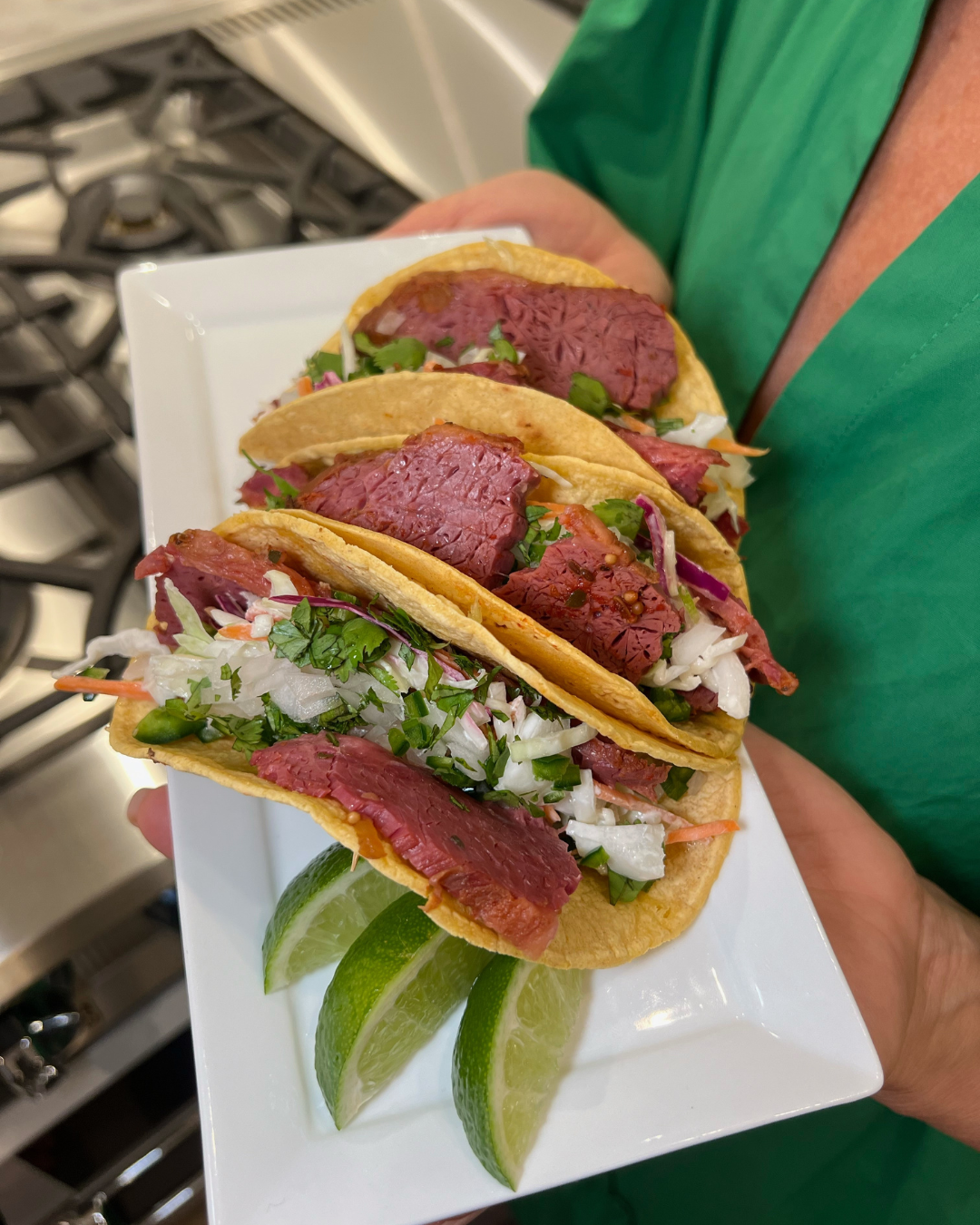 Stout Braised Corned Beef Tacos with Spicy Cabbage Slaw

beef tacos, lunch, dinner, recipe, beef tacos, taco recipes, spicy cabbage slaw, at-home recipes, cook at home