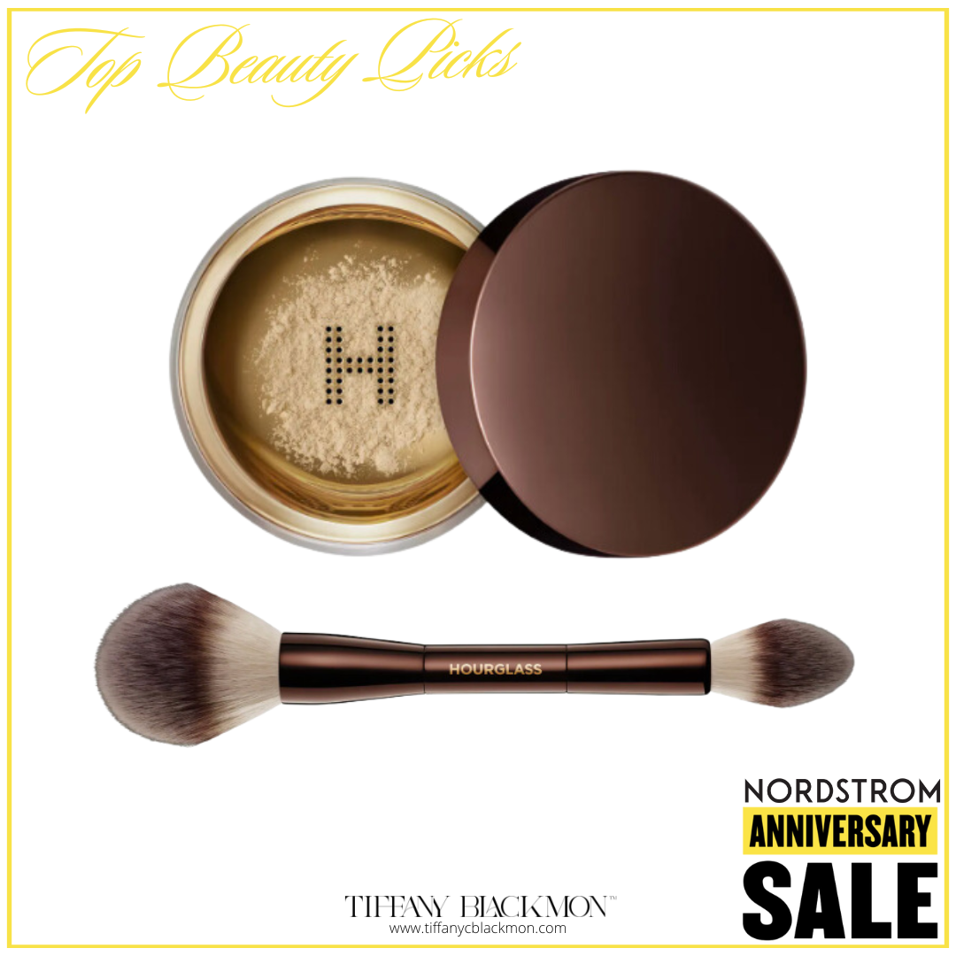 top beauty picks, nordstrom anniversary sale, beauty picks, 2024 nordstrom anniversary sale, nordstrom, sale, beauty deals, hourglass translucent setting powder & brush set, makeup finds