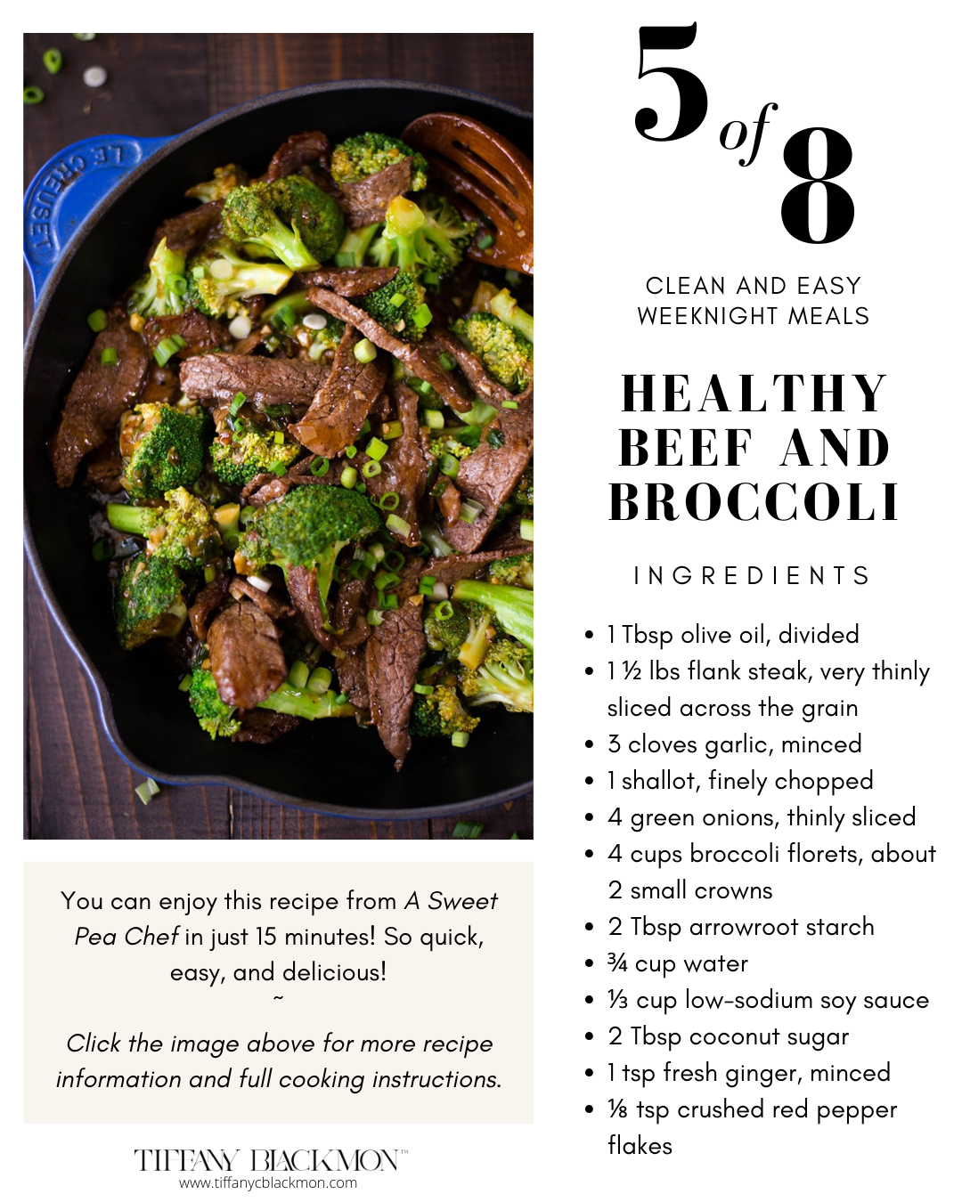 8 Easy and Healthy Weeknight Meals, meals, quick meals, crockpot, sheet pan, gluten free, beef, broccoli