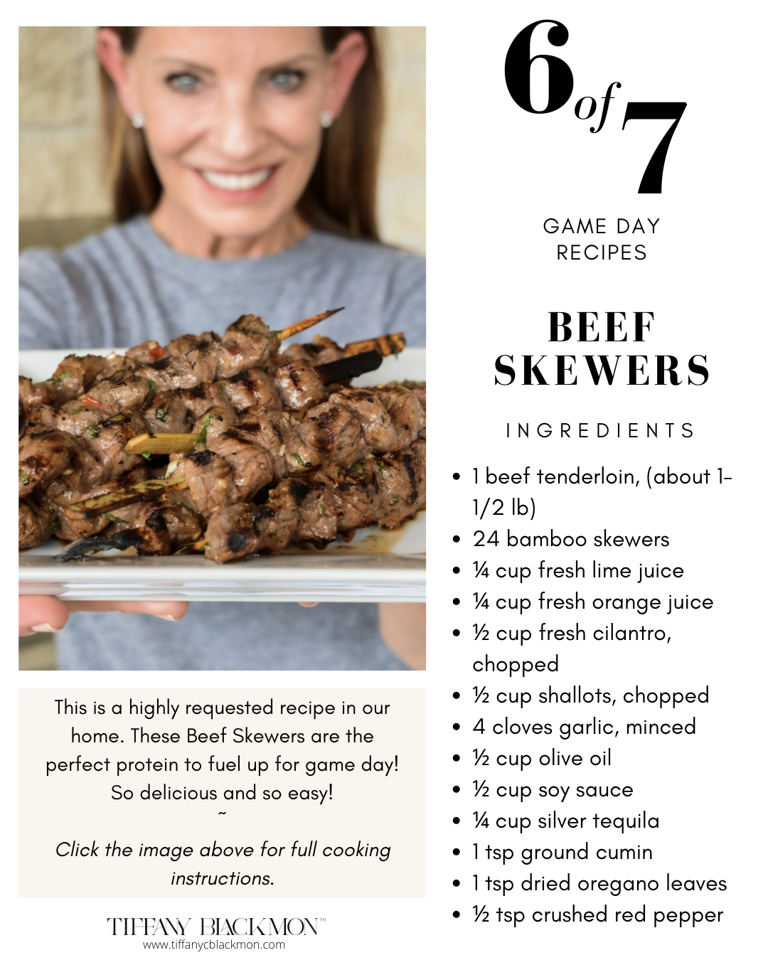 beef skewers, game day recipes