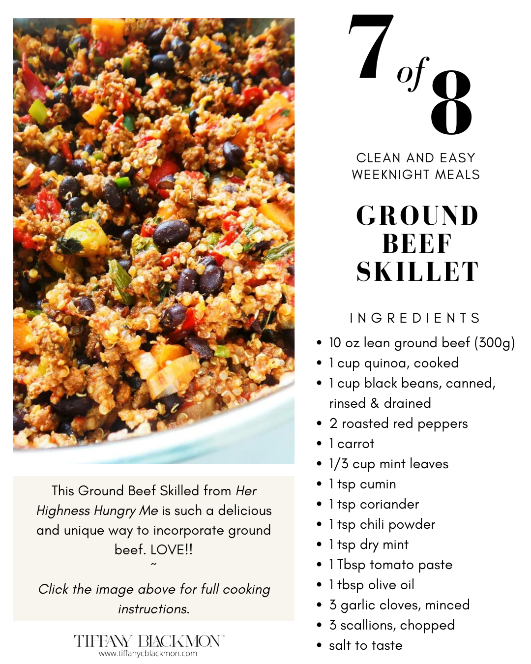 8 Easy and Healthy Weeknight Meals, meals, quick meals, crockpot, sheet pan, gluten free, ground beef, black beans