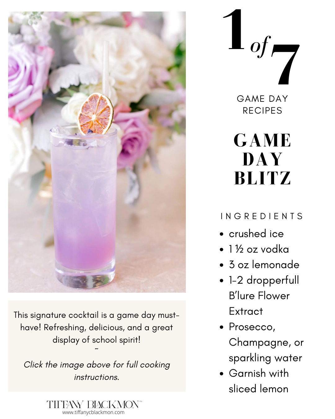 game day blitz, game day cocktail, game day recipes