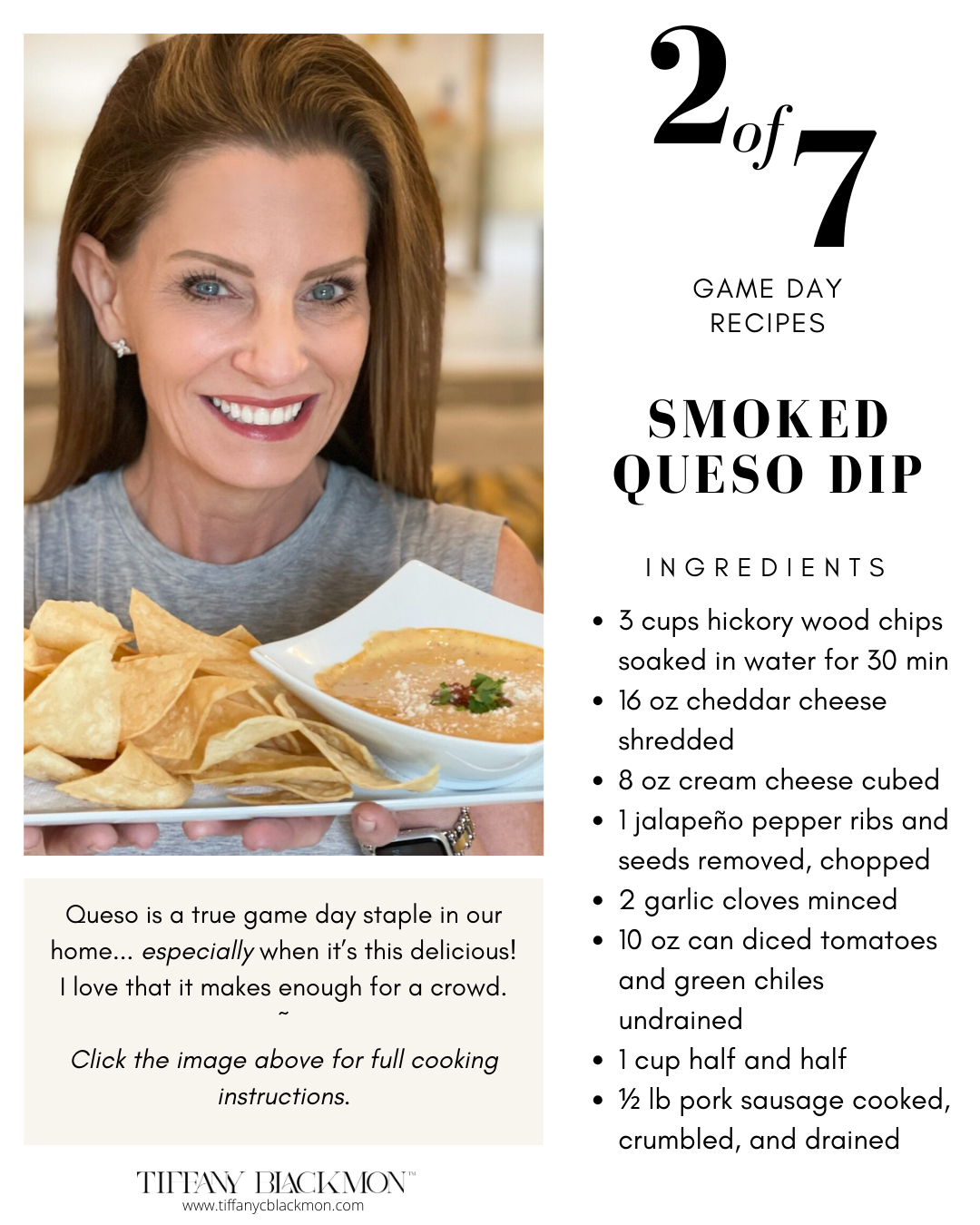 smoked queso dip, game day recipes